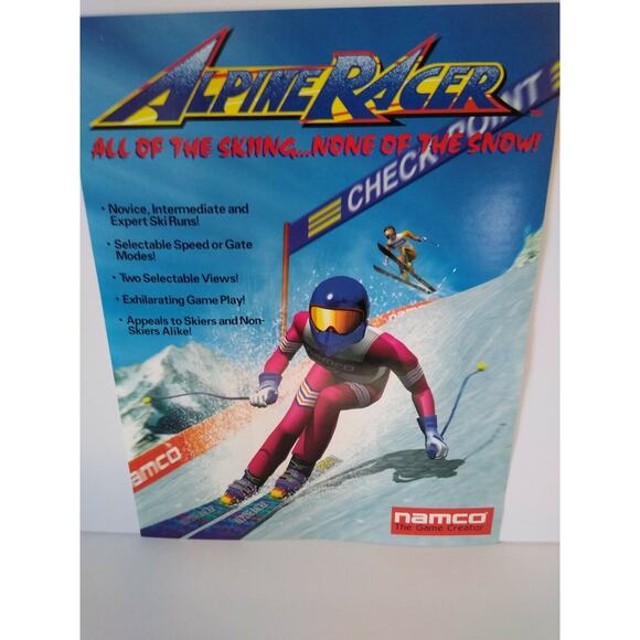 Alpine Racer Arcade FLYER Original 1995 NOS Video Game Skiing Sport Vintage Reto - Picture 4 of 5